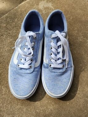 Vans Old Skool Skate Shoes Blue With Rainbow Confetti Sprinkles